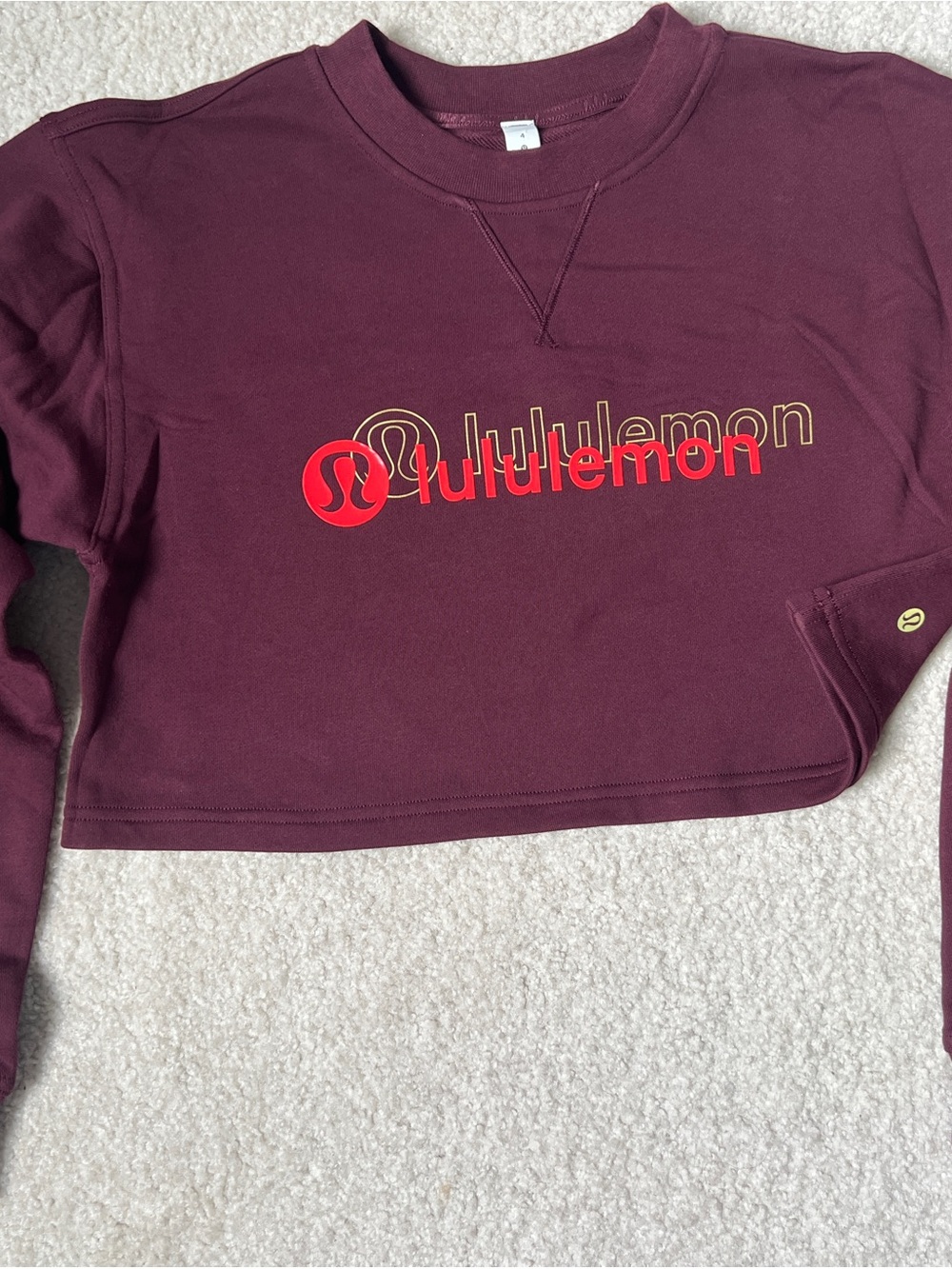 Lululemon All Yours Cropped Sweatshirt Cassis 4 Lunar New Year Athleisure Gym
